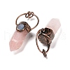 Natural Rose Quartz Big Pointed Pendants G-M383-21B-3