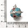 Brass with Enamel Bead Cage Pendants KK-M313-42P-01-3