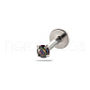 G23 Titanium Alloy Cubic Zirconia 17 Gauge Flat Round Threadless Labrets WG94BD7-21-1