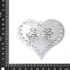 304 Stainless Steel Crystal Rhinestone 3D Heart Connector Charms STAS-H236-10P-3