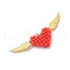 Handmade Glass Seed Beaded Heart Pendants PALLOY-MZ00767-3