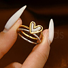 Irregular Double Heart 925 Sterling Silver Stackable Finger Rings for Women DW2837-1-5