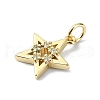 Brass Micro Pave Clear Cubic Zirconia Charms KK-H475-59G-01-2