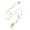 304 Stainless Steel Glass Drill Birth Stone Constellation Pendant Necklaces STAS-D305-08G-H-3