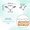 SUNNYCLUE 80Pcs Tibetan Style Alloy Bead Frame FIND-SC0011-46-2