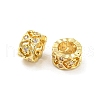 Brass Micro Pave Cubic Zirconia European Beads KK-H452-20G-1