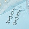Star Hollow Alloy Dangle Earrings for Women EJEW-JE05628-2