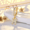 Brass Micro Pave Clear Cubic Zirconia Hoop Earrings WGE85EC-09-1