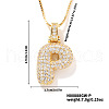 Elegant Brass Micro Pave Clear Cubic Zirconia 3D Initial Necklaces DV4415-14-1
