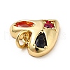 Brass Micro Pave Cubic Zirconia Pendants KK-H433-21G-3