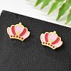 304 Stainless Steel Enamel Stud Earrings STAS-E502-01G-04-2