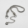 304 Stainless Steel European Round Snake Chains Bracelets STAS-J015-07-1