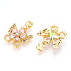 Brass Micro Pave Cubic Zirconia Charms KK-N254-232G-2