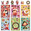 6Pcs Christmas Theme Cartoon Paper Stickers DIY-P085-14A-1