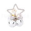 Christmas Plastic Star with Bell Pendant Decorations AJEW-S088-01C-2