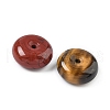 Natural & Synthetic Mixed Gemstone Donut/Pi Disc Charms G-M454-01B-2