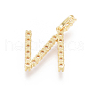 Golden Plated Brass Micro Pave Clear Cubic Zirconia Pendants ZIRC-L093-01N-2
