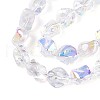 Electroplate Transparent Glass Beads Strands EGLA-N017-01A-3