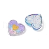 Transparent Heart Resin Cabochons RESI-R465-07-2
