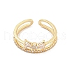 Brass Micro Pave Cubic Zirconia Cuff Rings RJEW-I103-044G-2