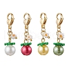 4Pcs Tomato Glass Seed Beaded Pendant Decorations HJEW-MZ00264-2