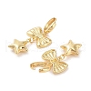 Bowknot Brass Hoop Earrings for Women EJEW-S231-03G-03-2
