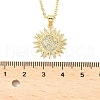 Brass Micro Pave Clear Cubic Zirconia Sun Pendant Necklaces for Women NJEW-S449-05A-G-5