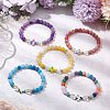 5Pcs Synthetic Moonstone & Frosted Natural Weathered Agate Beads Stretch Bracelets for Women BJEW-JB11333-1