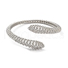 Hollow Snake Brass Micro Pave Cubic Zirconia Cuff Bangles BJEW-D039-05P-2