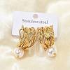 304 Stainless Steel C-Shaped Stud Earrings EJEW-M073-05G-1