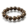 Natural Agate Round Beaded Stretch Bracelets BJEW-U047-01-4