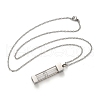 Glass Hourglass Rectangle Pet Memorial Keepsake Urn Ashes Pendant Necklaces NJEW-P326-01P-4