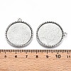Tibetan Style Carved Rose Alloy Flat Round with Rose Pendant Cabochon Settings TIBEP-Q045-024AS-RS-3
