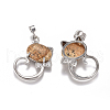 Natural Picture Jasper Kitten Pendants G-L512-R16-2