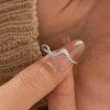 Wave Shaped 925 Sterling Silver Micro Pave Clear Cubic Zirconia Finger Rings FS-WG6021D-01-2