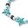 Synthetic Turquoise & Natural Lava Rock Beads Stretch Bracelets for Men Women BJEW-JB11988-03-3