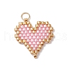 MIYUKI Delica Glas Seed Beaded Heart Pendants PALLOY-MZ00701-02-3