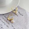 Zinc Alloy with Nuggets Plastic Pearl Stud Dangle Earrings FS-WGA4D40-01-1