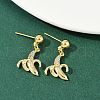 Fruit Theme Brass Dangle Stud Earrings EJEW-Z115-04G-2