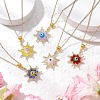 Glass Seed Beads & Handmade Evil Eye Lampwork Star Pendant Necklaces NJEW-MZ00098-1