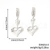 Valentine's Day Brass Clear Cubic Zirconia Heart Hoop Earrings PJ9955-2-2