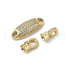 Brass Micro Pave Cubic Zirconia Fold Over Clasps KK-U059-15G-2