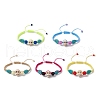 5Pcs 5 Colors Adjustable Synthetic Dyed Turquoise & Magnesite Braided Bead Bracelet Sets BJEW-JB10603-1