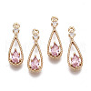 Brass Micro Pave Cubic Zirconia Pendants X-KK-R111-003-A04-1