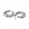 304 Stainless Steel Claddagh Earrings Shape Hoop Earrings for Women EJEW-G314-12P-2