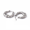 Non-Tarnish 304 Stainless Steel Claddagh Earrings Shape Hoop Earrings for Women EJEW-G314-12P-2