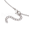 ABS Plastic Imitation Pearl Round Beaded V Pendant Brass Chain Necklaces NJEW-JN05299-5