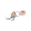 Brass Pendants with Cubic Zirconia European Beads KK-Q015-01I-2