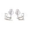 Anti-Tarnish Rhodium Plated 999 Fine Silver Dolphin Stud Earrings for Women EJEW-S215-04P-2