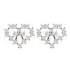 Rack Plating Heart Brass Stud Earrings EJEW-N055-33P-RS-2
